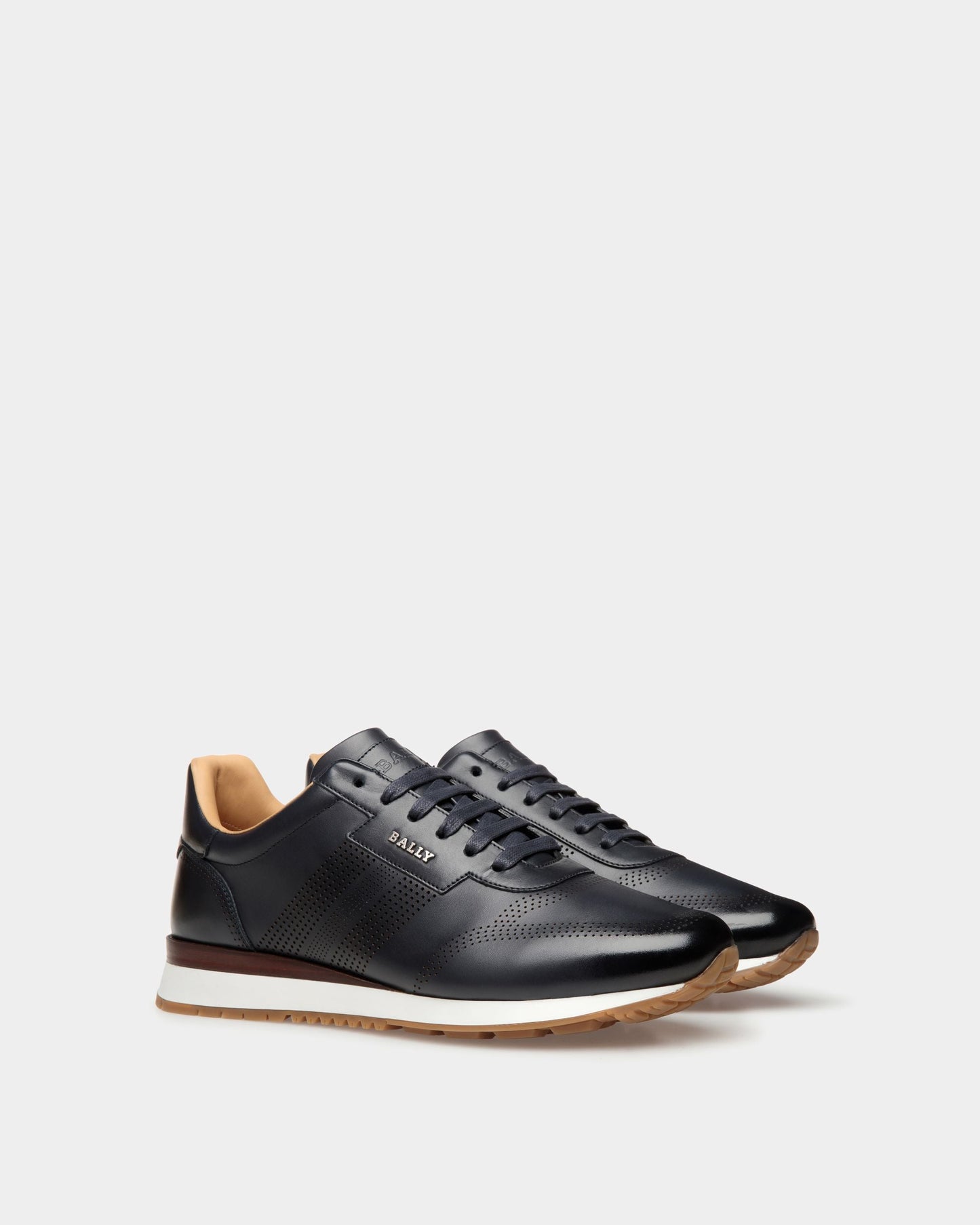 Asken Leather Sneakers In Midnight Blue