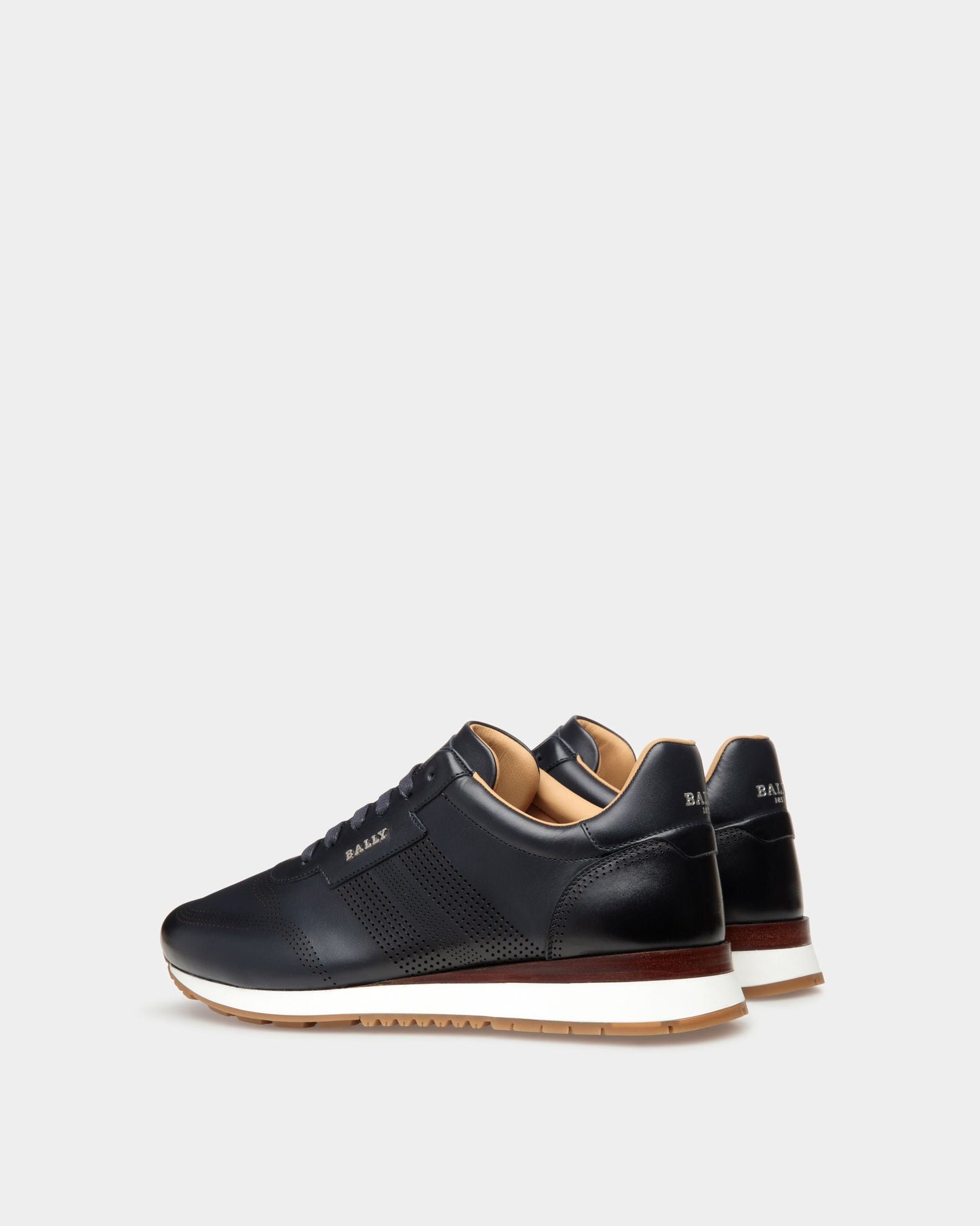 Asken Leather Sneakers In Midnight Blue