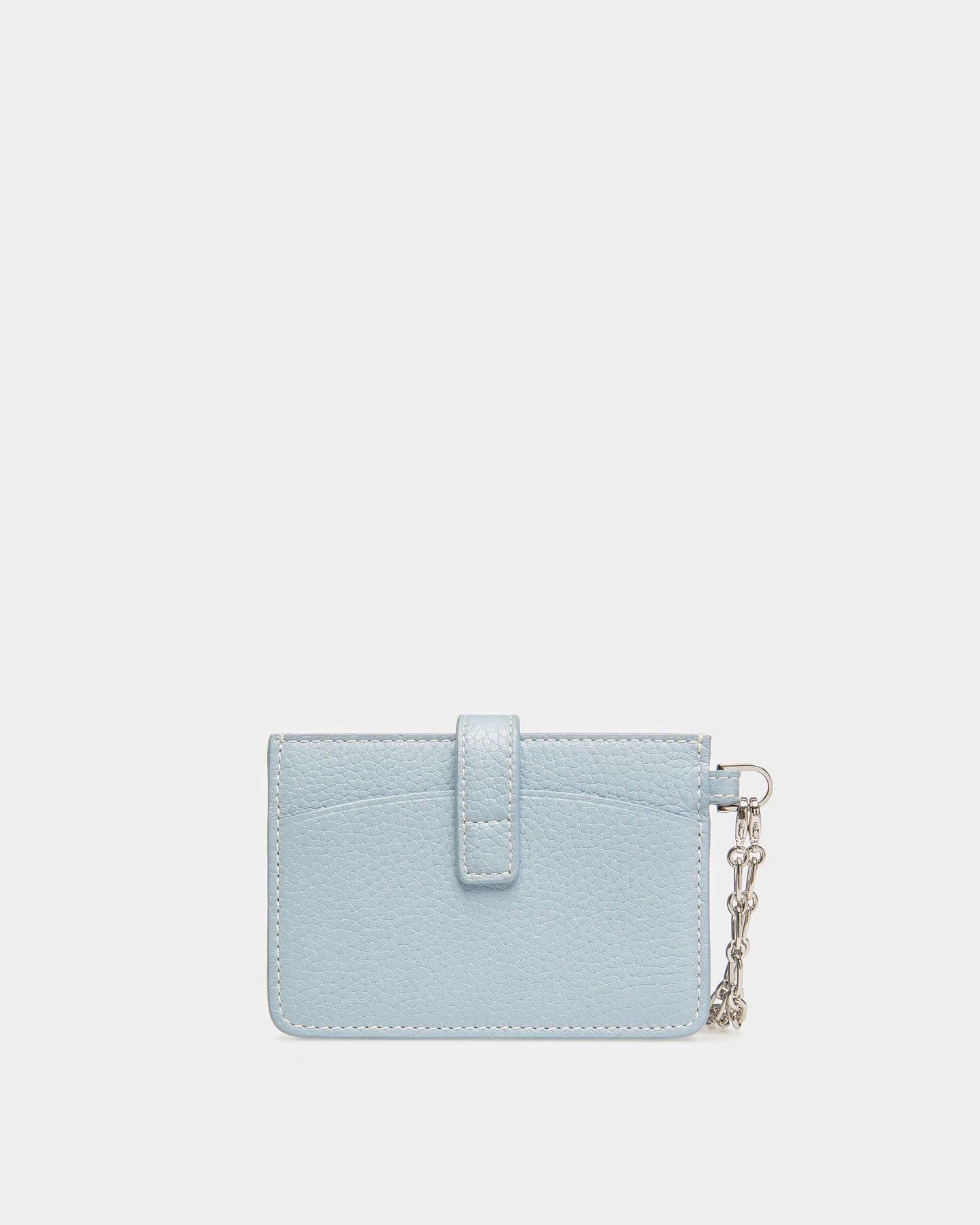 Ava Leather Card Holder In Light Blue