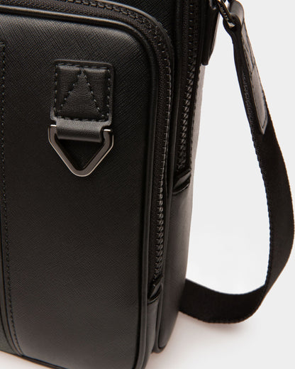 Mackao Leather Crossbody Bag In Black