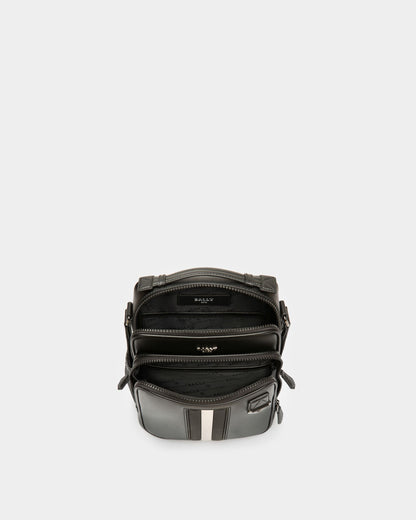 Mackao | Men's Crossbody Bag | Black Leather | Bally | Still Life Open / Inside