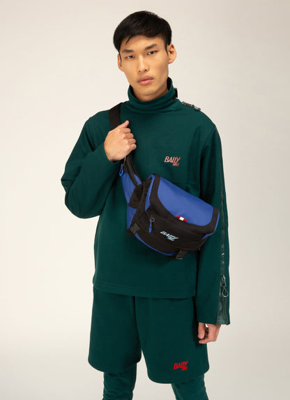 Bally Hike 4 Fabric Bum Bag In Blue & Black