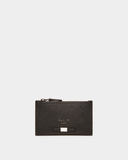 Babe Recycled Leather Card Holder In Black