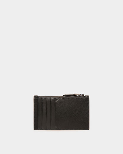 Babe Recycled Leather Business Card Holder In Black