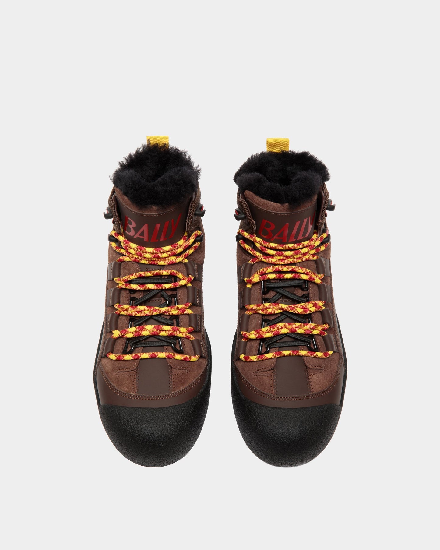 Bally Curling Booties In Brown Leather