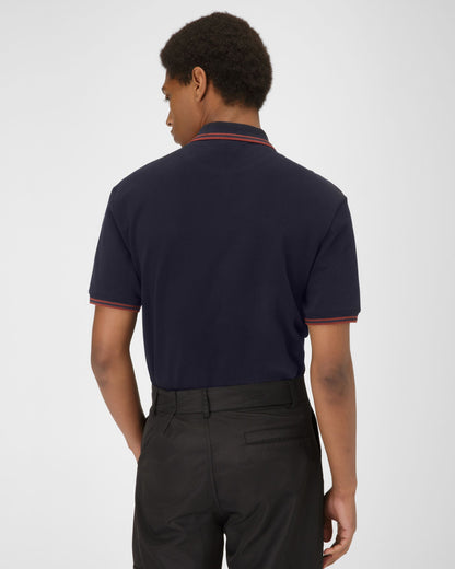 Cotton Polo Shirt In Navy