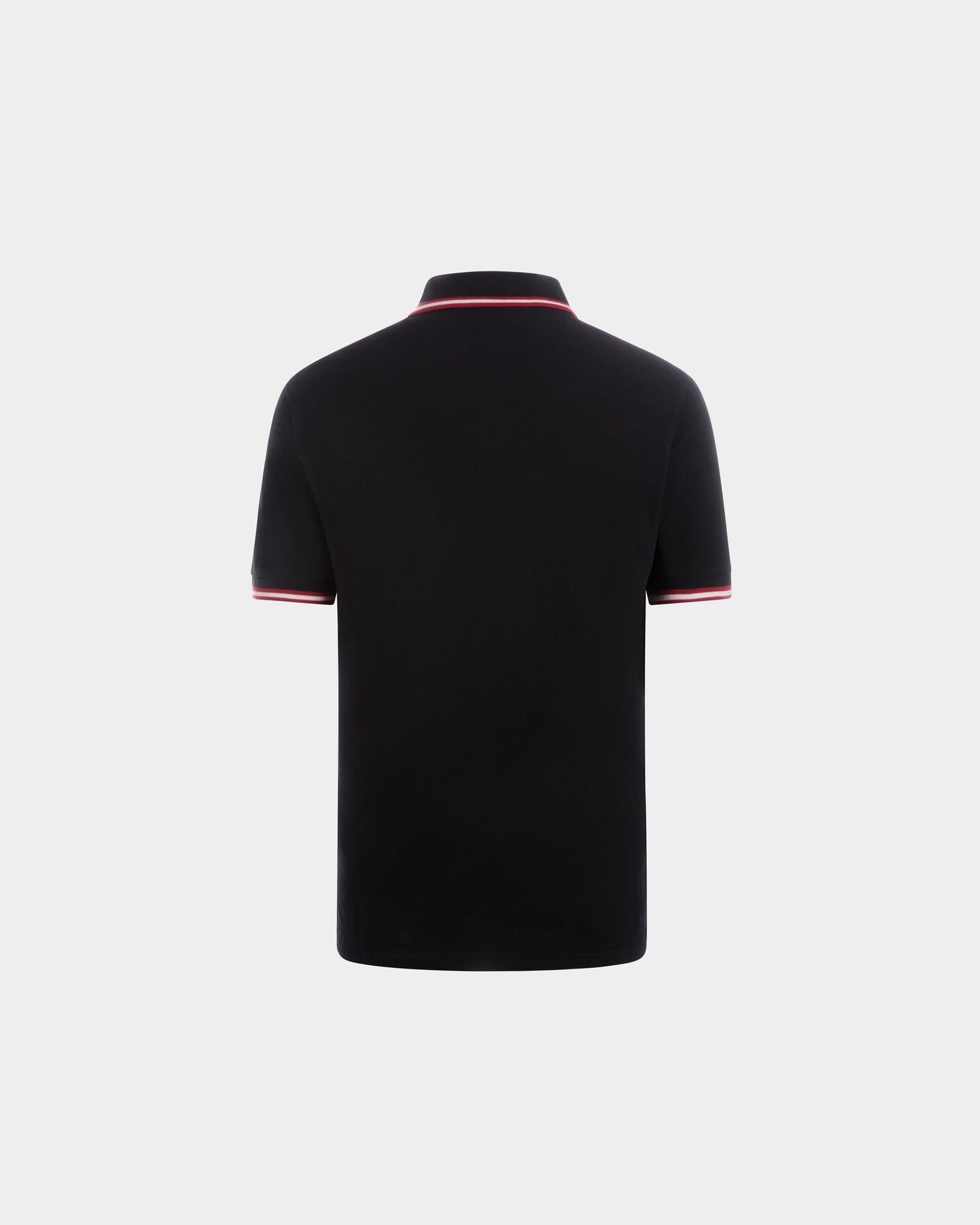 Polo Shirt in Black Piqué-Knit Cotton