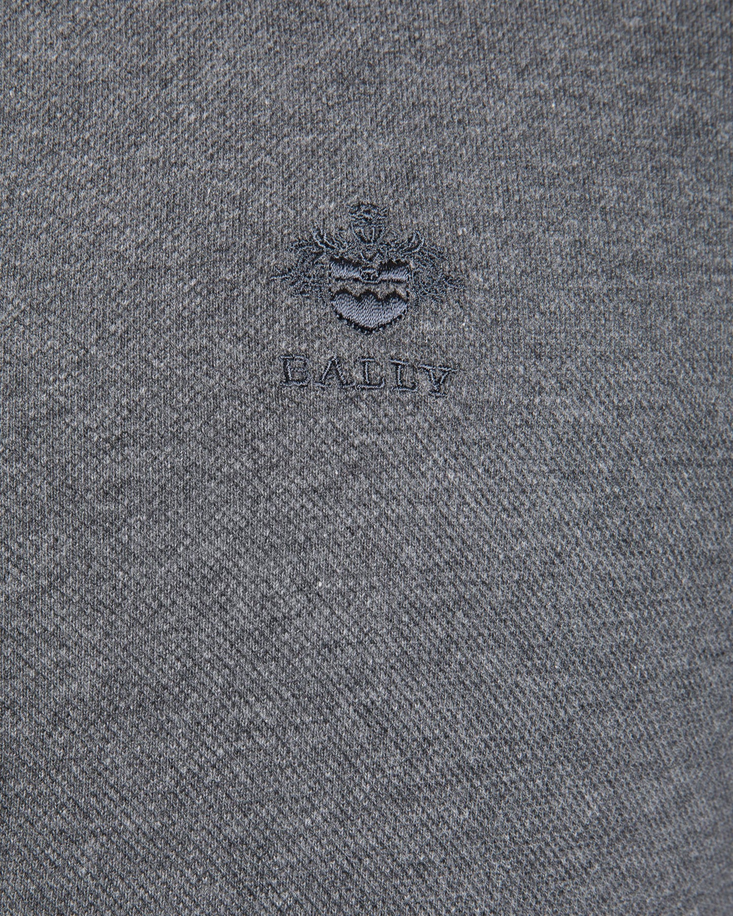 Polo Shirt in Grey Piqué-Knit Cotton