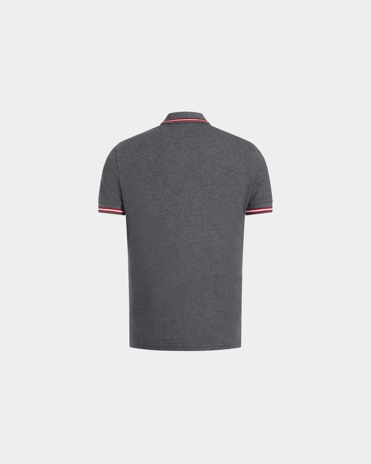 Polo Shirt in Grey Piqué-Knit Cotton