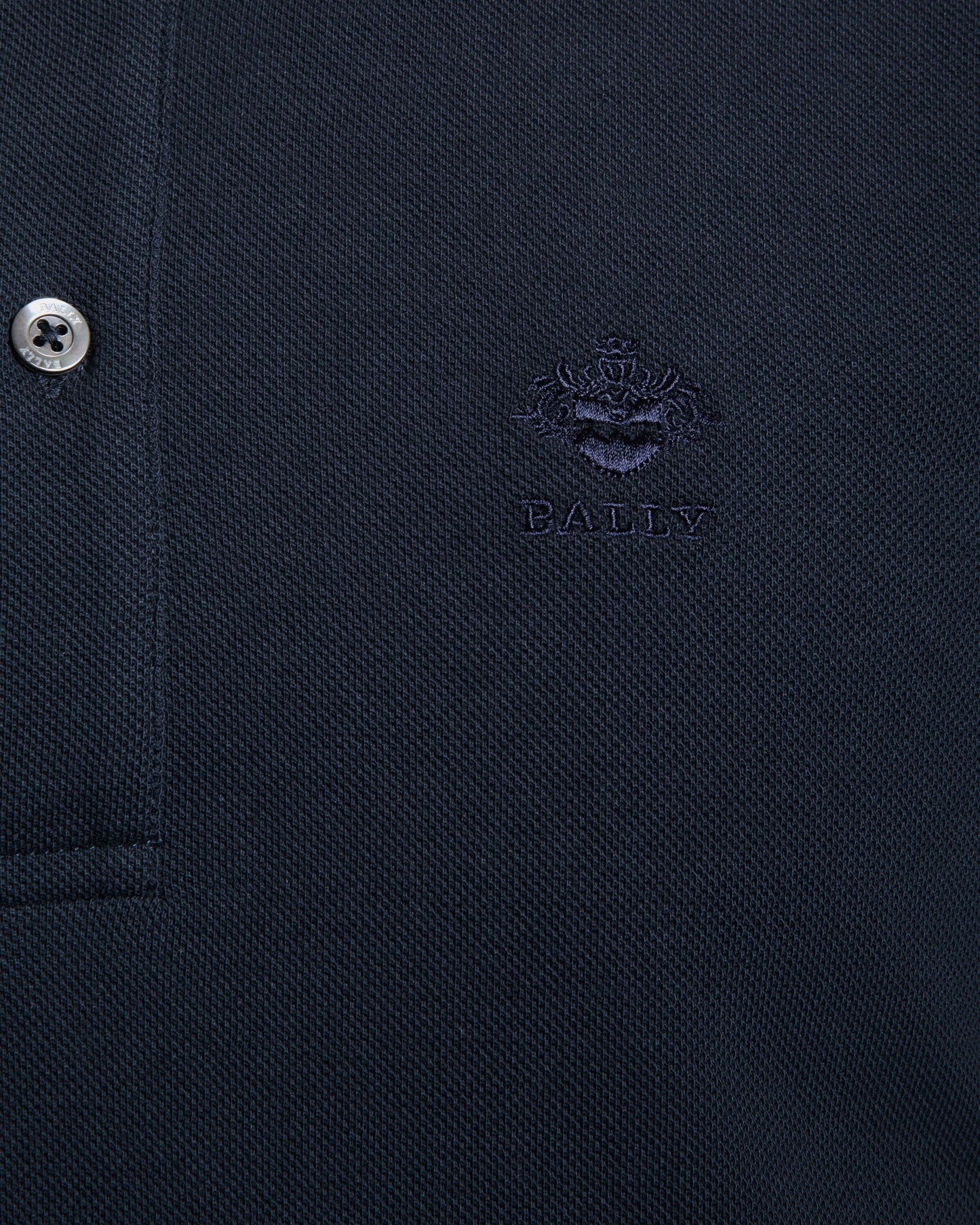 Polo Shirt in Blue Piqué-Knit Cotton
