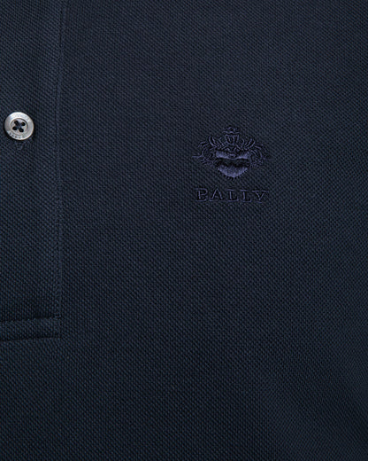 Polo Shirt in Blue Piqué-Knit Cotton