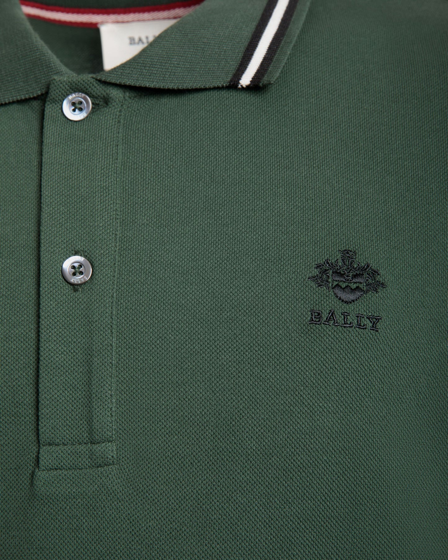 Polo Shirt in Green Piqué-Knit Cotton