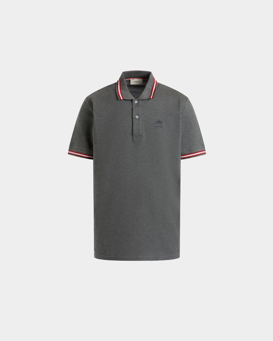 Polo De Piqué De Algodón Gris