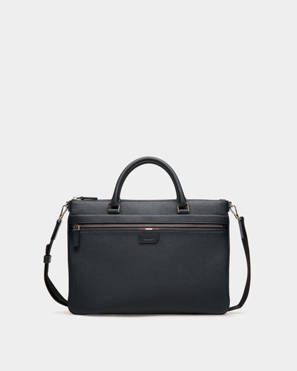 Briefcase in Blue Embossed Leather