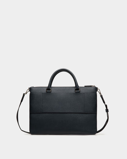 Briefcase in Blue Embossed Leather