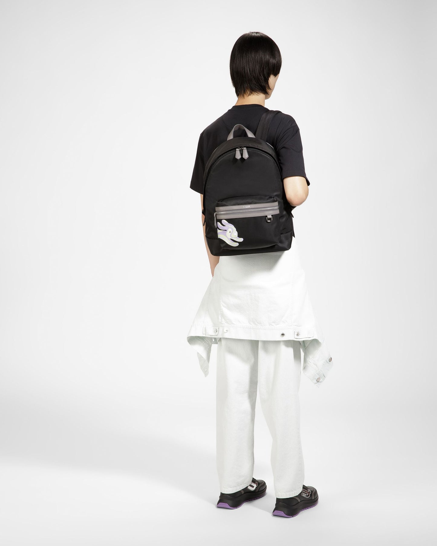 Harper Nylon And Leather Backpack In Black