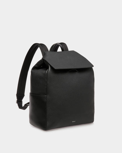 Slim | Men's Backpack | Black Leather | Bally | Still Life 3/4 Front