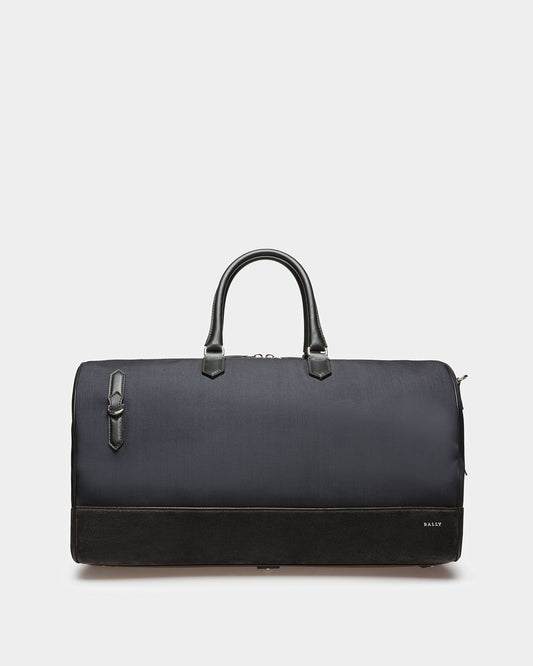 Caius Leather And Nylon Weekender Bag In Midnight