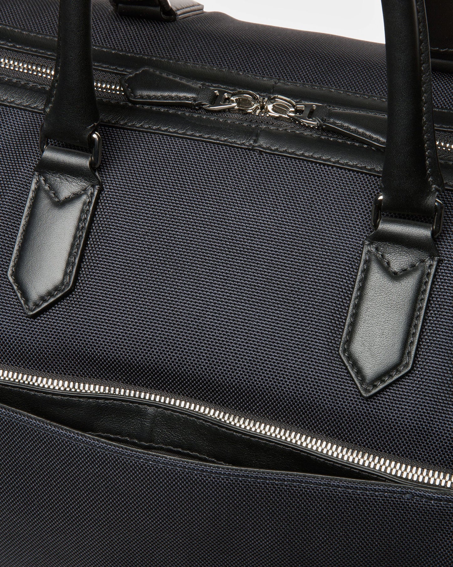 Caius Leather And Nylon Weekender Bag In Midnight