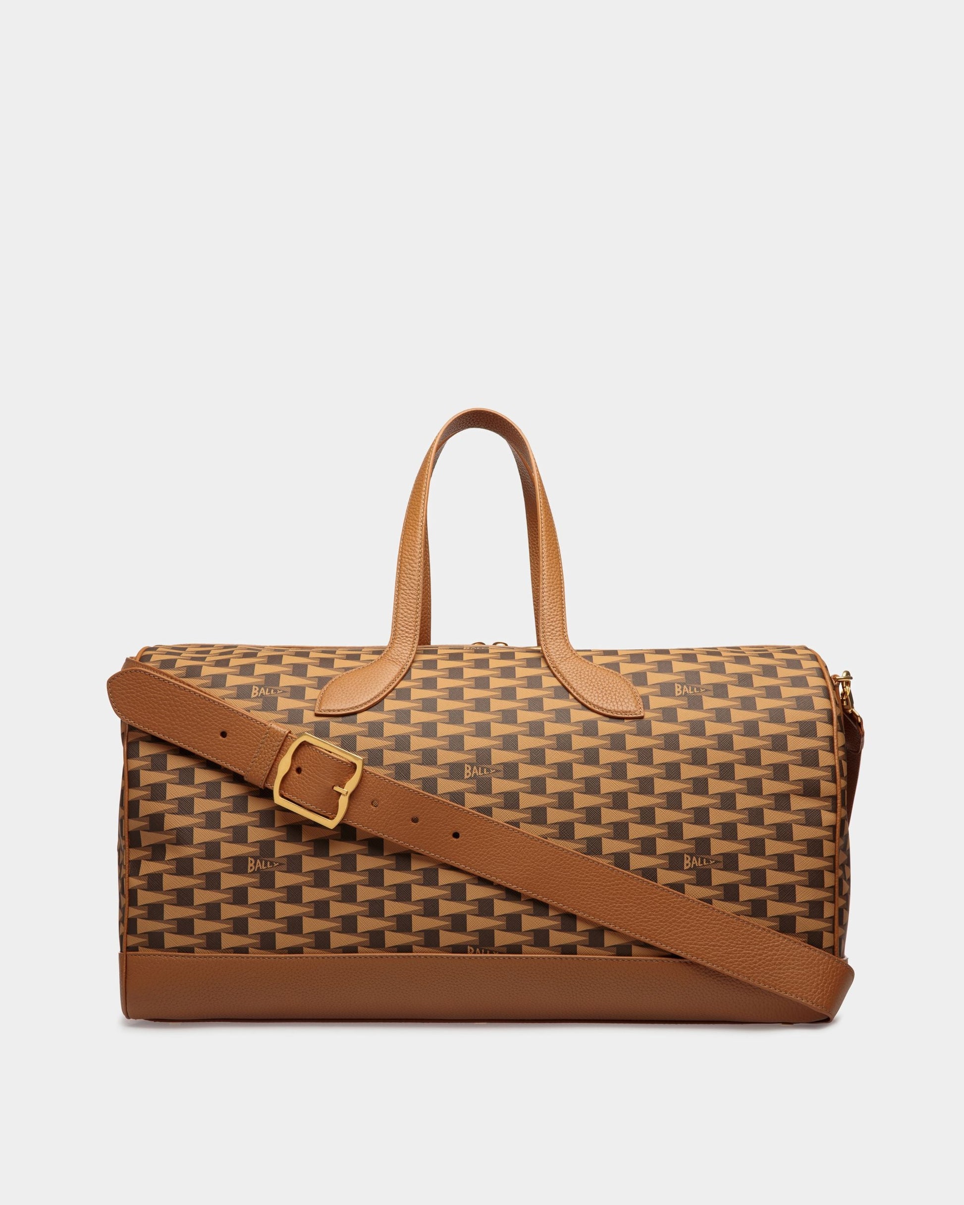 36 Hours Pennant Weekender | Men's Bag | Desert TPU and Leather | Bally | Still Life Back