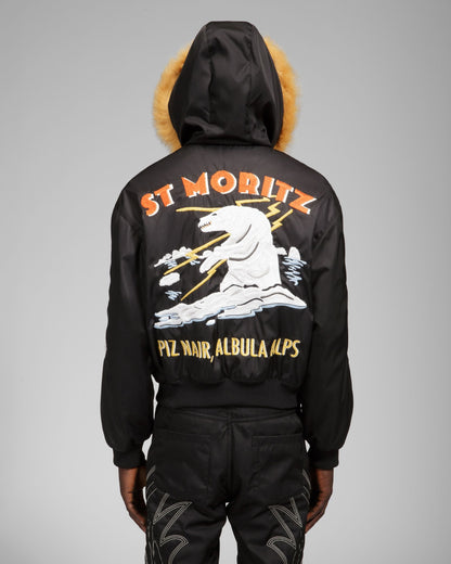 Recycled Nylon Bomber In Black