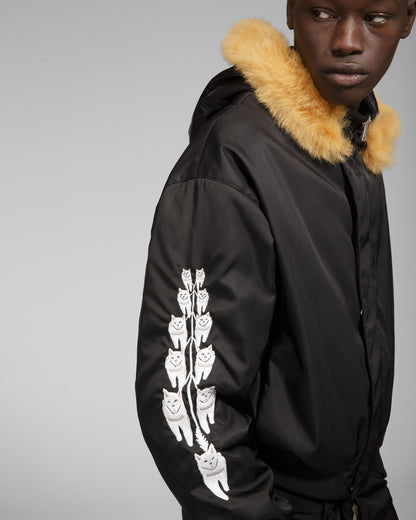 Recycled Nylon Bomber In Black