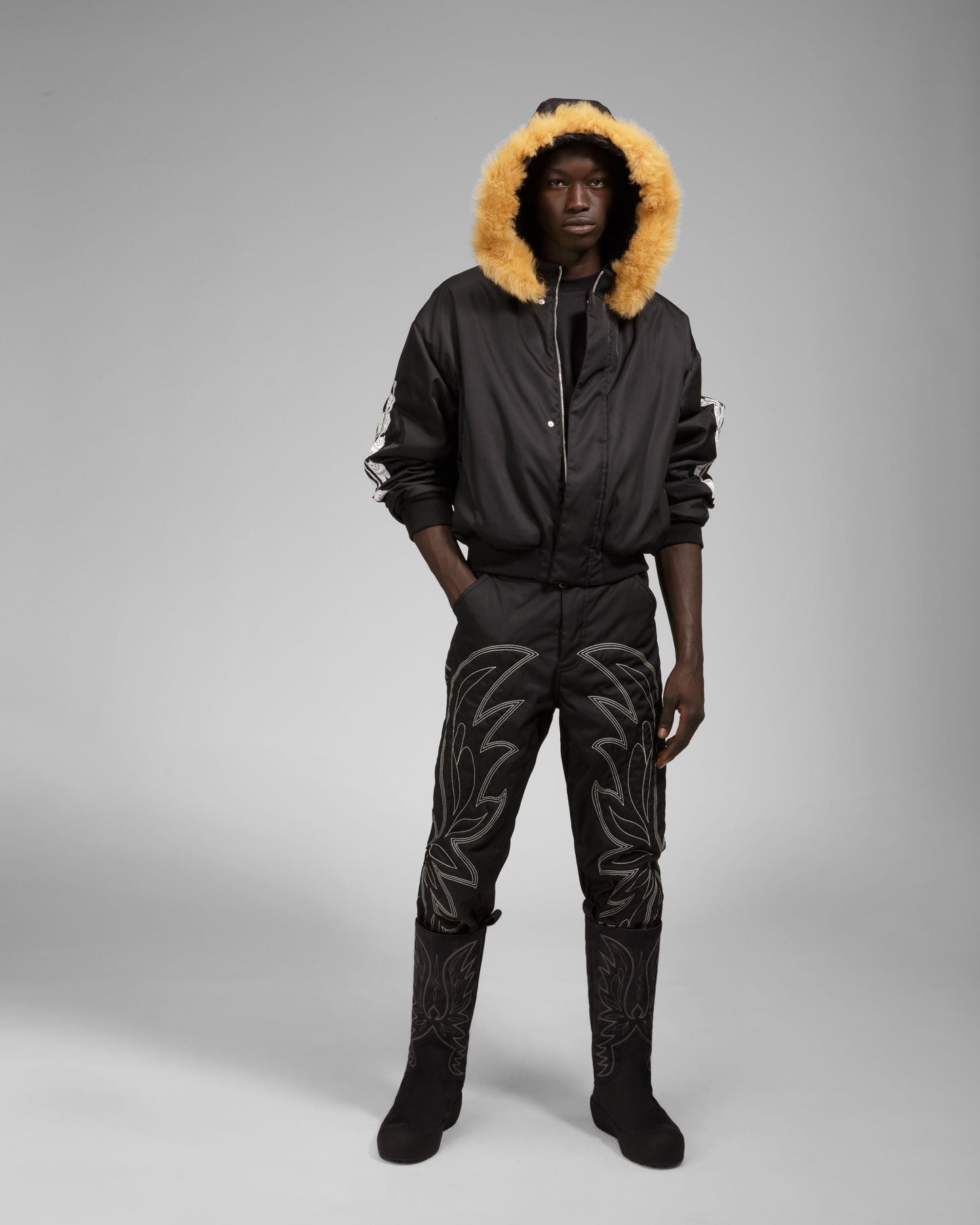 Recycled Nylon Bomber In Black