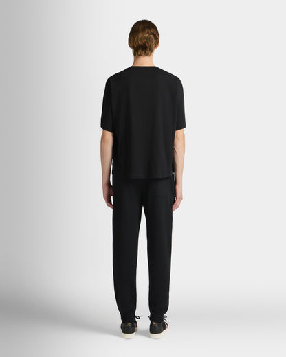 Curling Collection T-shirt in Black Cotton with a St. Moritz Print