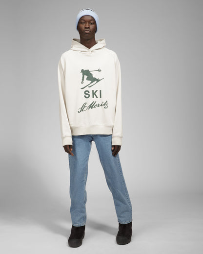 Ski St Moritz Hoodie Cotton Sweatshirt In Grey