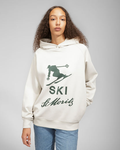 Ski St Moritz Hoodie Cotton Sweatshirt In Grey