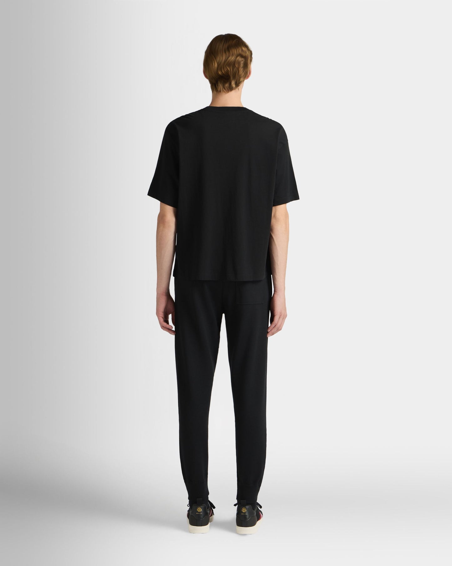 Curling Collection T-shirt in Black Cotton with a St. Moritz Print