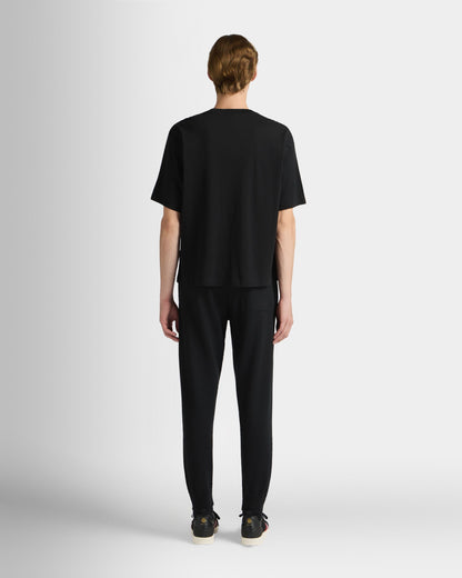 Curling Collection T-shirt in Black Cotton with a St. Moritz Print