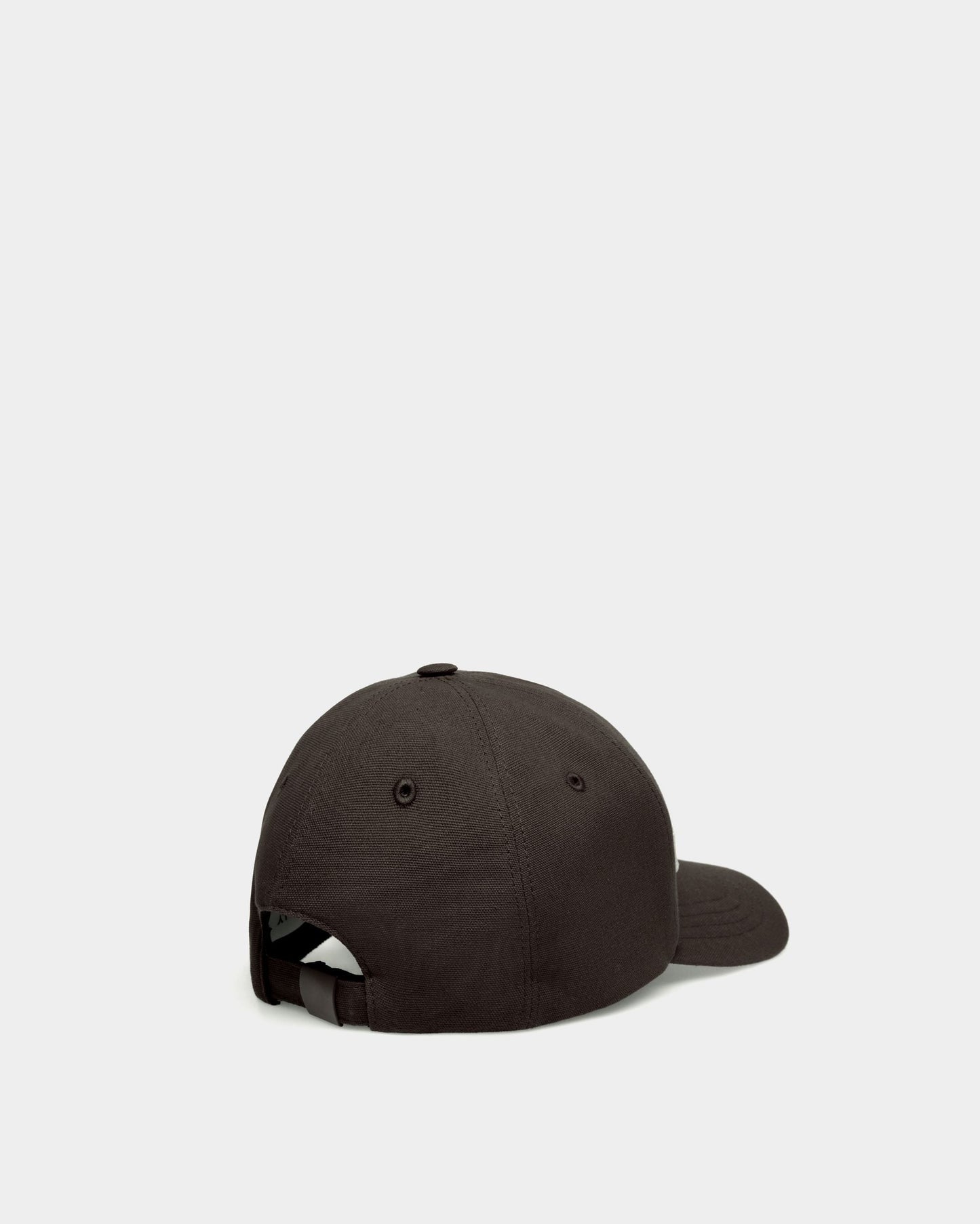 Embroidered Logo Baseball Hat In Black Cotton
