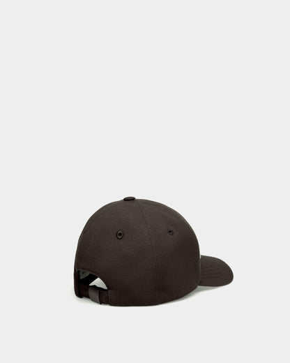 Embroidered Logo Baseball Hat In Black Cotton