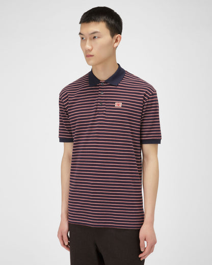 Cotton Polo Shirt In Navy