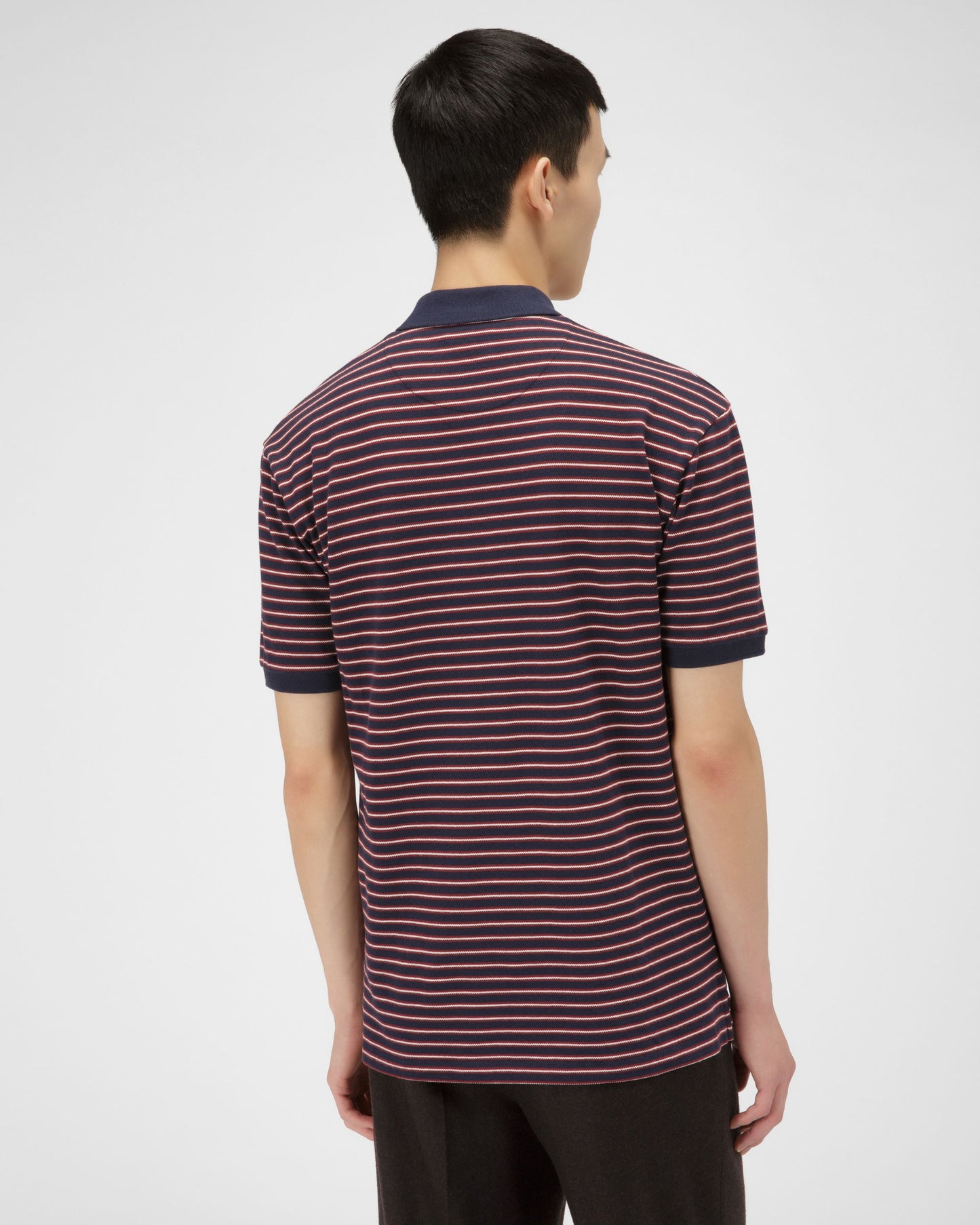 Cotton Polo Shirt In Navy