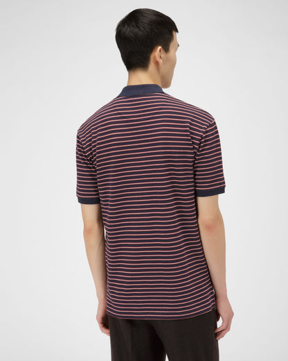 Cotton Polo Shirt In Navy