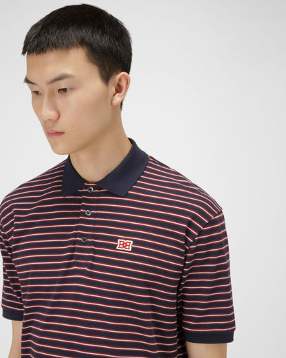 Cotton Polo Shirt In Navy