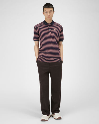 Cotton Polo Shirt In Navy