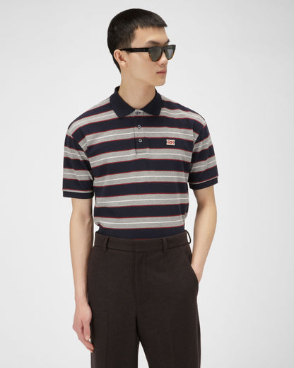 Cotton Polo Shirt In Navy