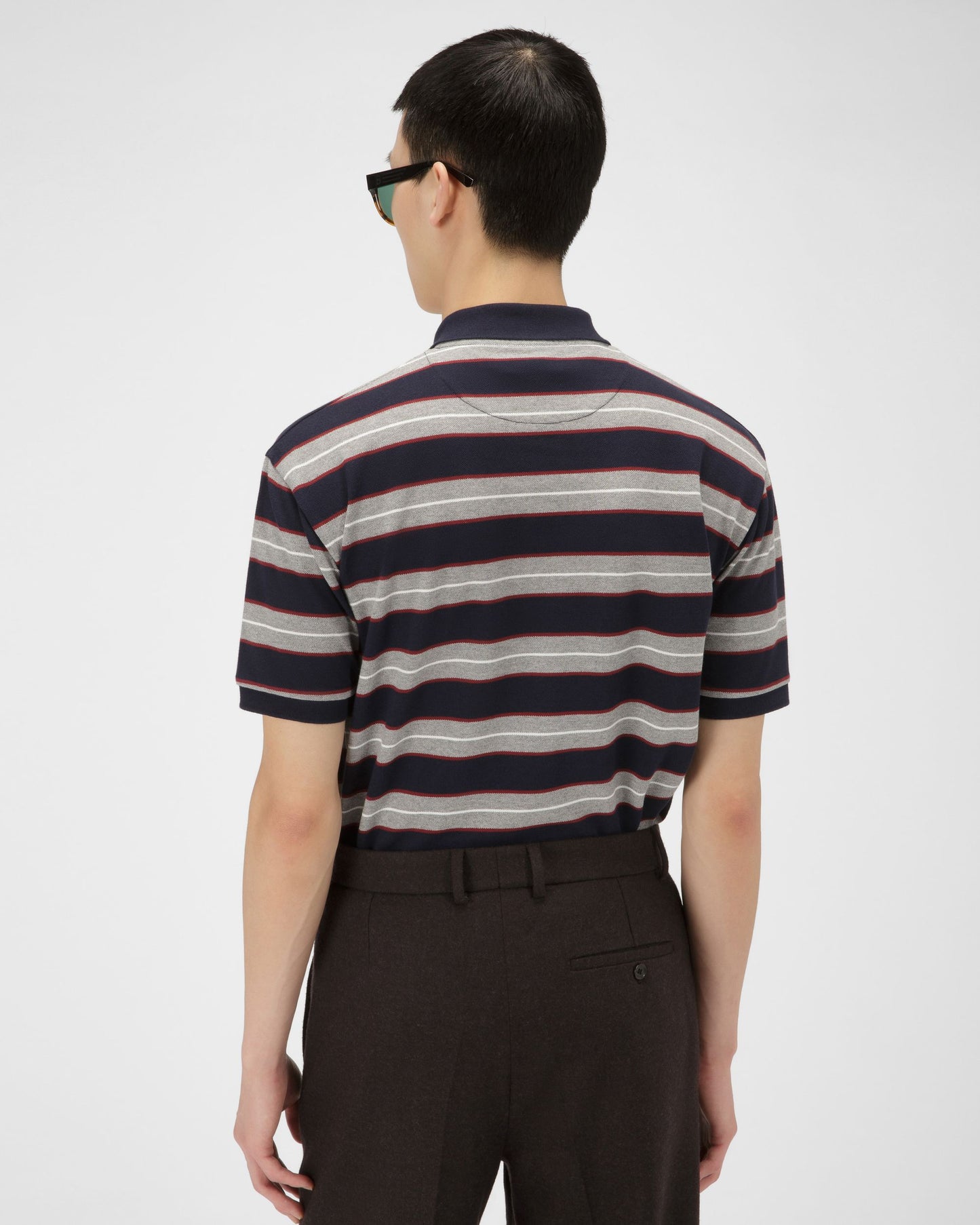 Cotton Polo Shirt In Navy