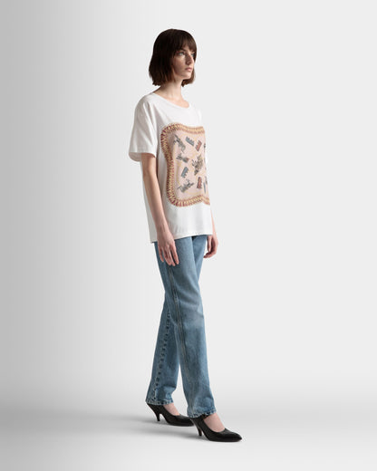 Train Print T-Shirt In White Cotton
