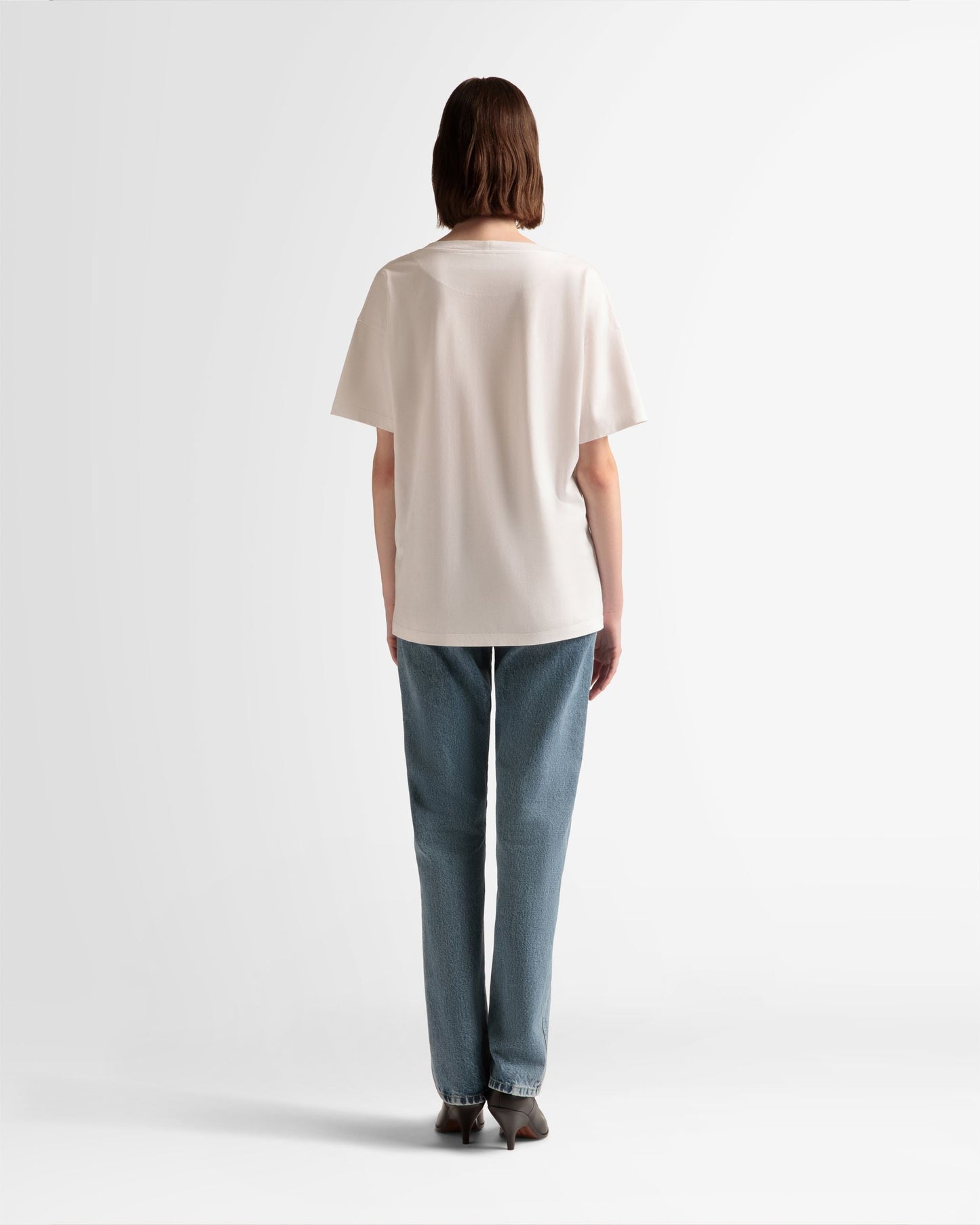Train Print T-Shirt In White Cotton