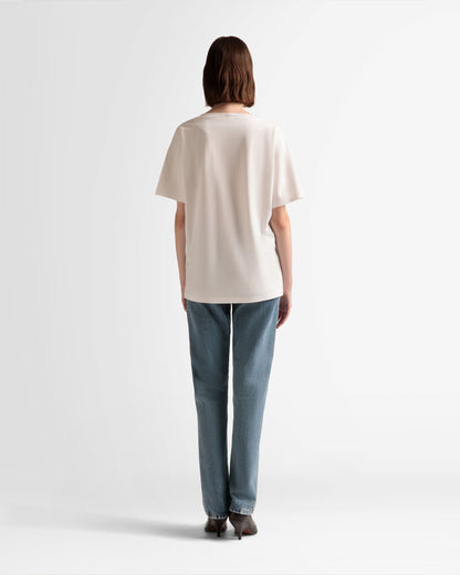 Train Print T-Shirt In White Cotton