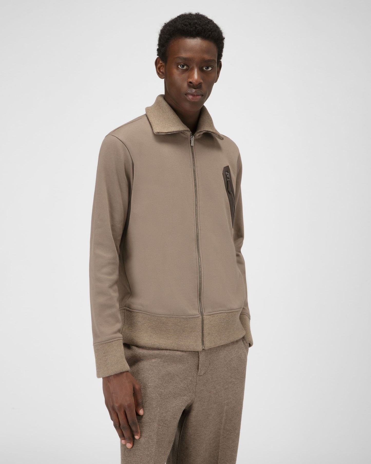 Organic Cotton Mix Sweatshirt In Taupe