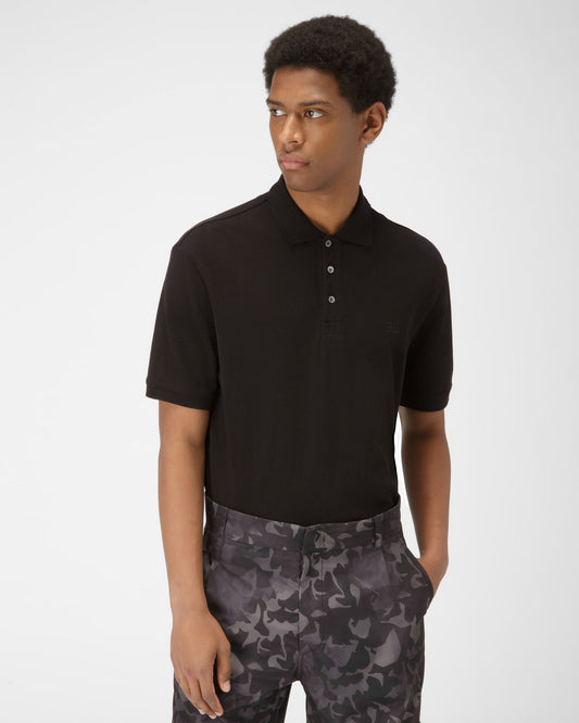 Cotton Polo Shirt In Black