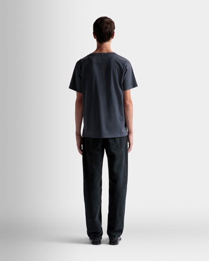 Train Motif T-Shirt In Stone Cotton