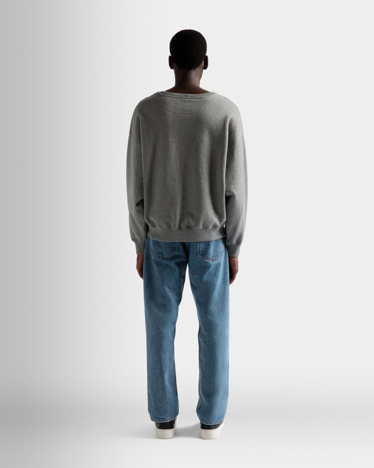 Printed Sweatshirt In Grey Melange Cotton