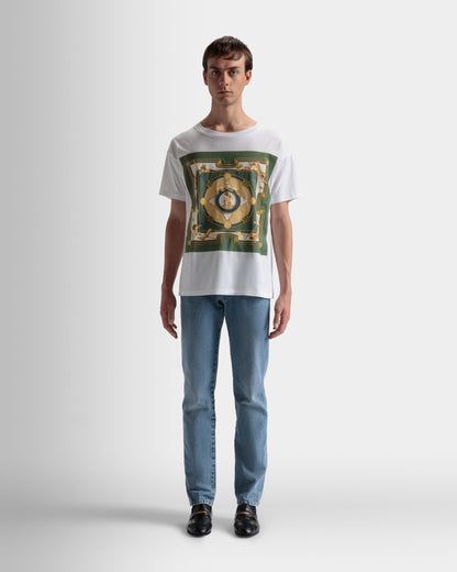Printed T-Shirt In White Cotton