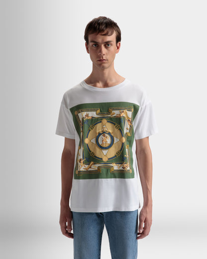 Printed T-Shirt In White Cotton